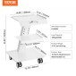 VEVOR Lab Trolley, 3-Layer Rolling Lab Cart, Metal Mobile Trolley with Swivel Wheels, Tray Rolling Cart Clinic Cart 100 kg Weight, for Lab, Clinic, Beauty and Salon