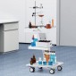 VEVOR Lab Trolley, 3-Layer Rolling Lab Cart, Metal Mobile Trolley with Swivel Wheels, Tray Rolling Cart Clinic Cart 100 kg Weight, for Lab, Clinic, Beauty and Salon