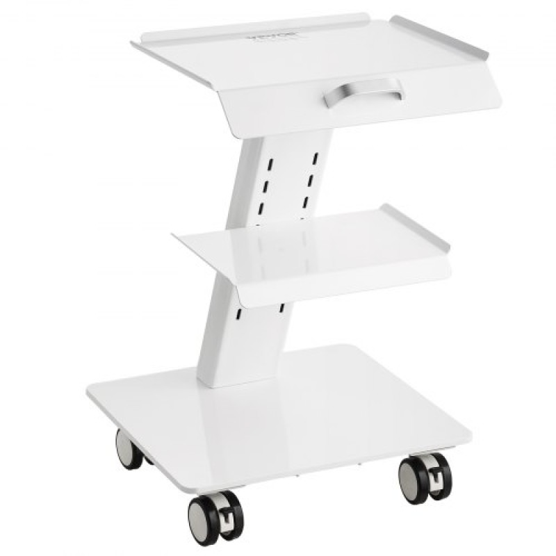 VEVOR Lab Trolley, 3-Layer Rolling Lab Cart, Metal Mobile Trolley with Swivel Wheels, Tray Rolling Cart Clinic Cart 100 kg Weight, for Lab, Clinic, Beauty and Salon