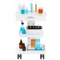 VEVOR Lab Trolley, 3-Layer Rolling Lab Cart, Metal Mobile Trolley with Swivel Wheels, Tray Rolling Cart Clinic Cart 100 kg Weight, for Lab, Clinic, Beauty and Salon