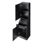Ντουλάπα αποθήκευσης VEVOR Salon, Barber Salon Station for Hair Stylist, Hair Stylist Station Set, με 3 θήκες για πιστολάκι μαλλιών, ντουλάπια και ένα συρτάρι, μαύρο