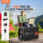 VEVOR Pure Sine Wave Inverter, 1000 Watt, DC 12V σε AC 230V Μετατροπέας ισχύος με 2 πρίζες AC 2 θύρες USB 1 θύρα Type-C, Τηλεχειριστήριο για μικρές οικιακές συσκευές όπως φορητός υπολογιστής Smartphone, Πιστοποίηση CE FCC