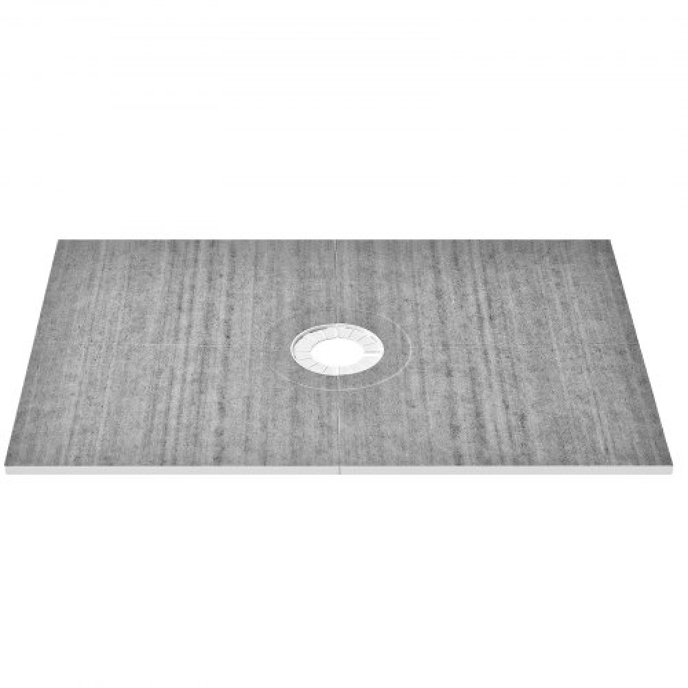 Κιτ ντουζιέρας VEVOR, 1219x1828mm Κιτ ντουζιέρας με κεντρική αποχέτευση 160mm, Ελαφρύ κιτ εγκατάστασης ντους EPS με 2 αδιάβροχα πανιά, μπαστούνια ντους Slope Sticks Κατάλληλα για μπάνιο