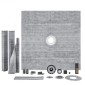 Σετ κρασιού ντους VEVOR, 1828x1828mm Κιτ ντουζιέρας με κεντρική φλάντζα ABS 50,8mm, σχάρα από ανοξείδωτο ατσάλι 101,6mm, αδιάβροχο κράσπεδο ντους & μεμβράνη & λωρίδα, μπαστούνια ντους Slope Sticks κατάλληλα για μπάνιο