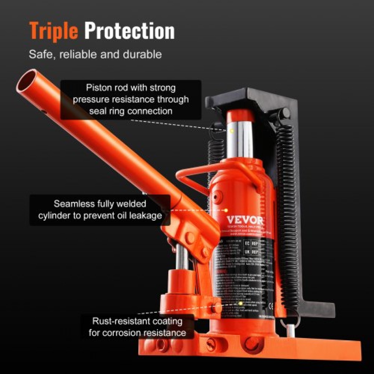 VEVOR Hydraulic Toe Jack, 2,5 Ton/2268 kg On Toe Jack Lift, 5 Ton/4536 kg Jack Capacity Machine, 0,8-5,3 in/2-13,5 cm Ύψος δακτύλων, 8,9-13,4 in/22,6-34 cm Jackry Machinery Clawust, Airdra