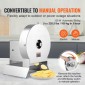 VEVOR Electric Vegetable Slicer, 0-0,5"/0-12mm Πάχος Εμπορική μηχανή κοπής, μετατρέψιμο σε χειροκίνητο, μηχανή κοπής τροφίμων από ανοξείδωτο χάλυβα, μεγάλη θύρα τροφοδοσίας για πατάτα, ντομάτα