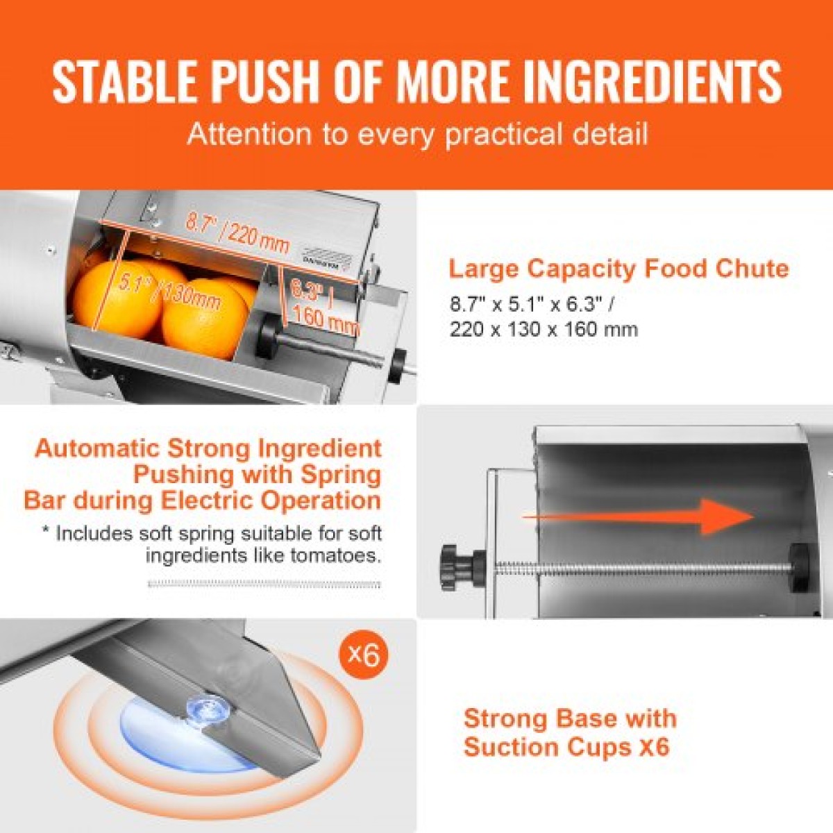VEVOR Electric Vegetable Slicer, 0-0,5"/0-12mm Πάχος Εμπορική μηχανή κοπής, μετατρέψιμο σε χειροκίνητο, μηχανή κοπής τροφίμων από ανοξείδωτο χάλυβα, μεγάλη θύρα τροφοδοσίας για πατάτα, ντομάτα