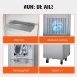 Εμπορική παγωτομηχανή VEVOR, απόδοση 18 L/H, 1600W Παγωτομηχανή σκληρού σερβιρίσματος μονής γεύσης με ρόδες, κύλινδρος από ανοξείδωτο ατσάλι 6 λίτρων, προψύξη αυτόματης καθαριότητας πάνελ LED, για σνακ μπαρ εστιατορίων