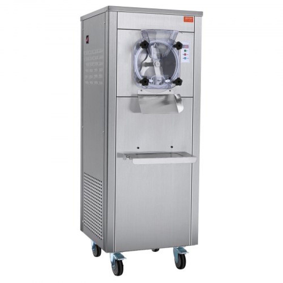 Εμπορική παγωτομηχανή VEVOR, απόδοση 18 L/H, 1600W Παγωτομηχανή σκληρού σερβιρίσματος μονής γεύσης με ρόδες, κύλινδρος από ανοξείδωτο ατσάλι 6 λίτρων, προψύξη αυτόματης καθαριότητας πάνελ LED, για σνακ μπαρ εστιατορίων