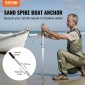 Στύλος άγκυρας βάρκας VEVOR Sand Spike, 36" γαλβανισμένος ανθρακούχο χάλυβας άγκυρας άγκυρας ακτής, αυτοσφυρηλάτηση άγκυρα παραλίας για καγιάκ Jetski Pontoon Small Boat, με τσάντα αποθήκευσης Oxford και κορδόνι bungee