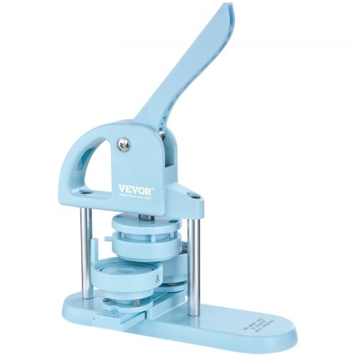 VEVOR Button Maker, 1/1,25/2,28 inch (25/32/58mm) 3-IN-1 Pin Maker, 300pcs Button Parts, Button Maker Machine with Panda Magic Book, Ergonomic Arc Handle Punch Press Kit, For Children DIY Gifts, Blue