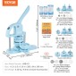 VEVOR Button Maker, 1/1,25/2,28 inch (25/32/58mm) 3-IN-1 Pin Maker, 300pcs Button Parts, Button Maker Machine with Panda Magic Book, Ergonomic Arc Handle Punch Press Kit, For Children DIY Gifts, Blue