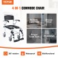 Αναπηρικό αμαξίδιο VEVOR Shower Commode με 4 ρόδες που κλειδώνουν, υποπόδια, βραχίονες που ανατρέπονται, ρυθμιζόμενο ύψος 3 επιπέδων, αφαιρούμενος κάδος 5 λίτρων, χωρητικότητα 350 LBS, καρέκλα Commode για ενήλικες ηλικιωμένους
