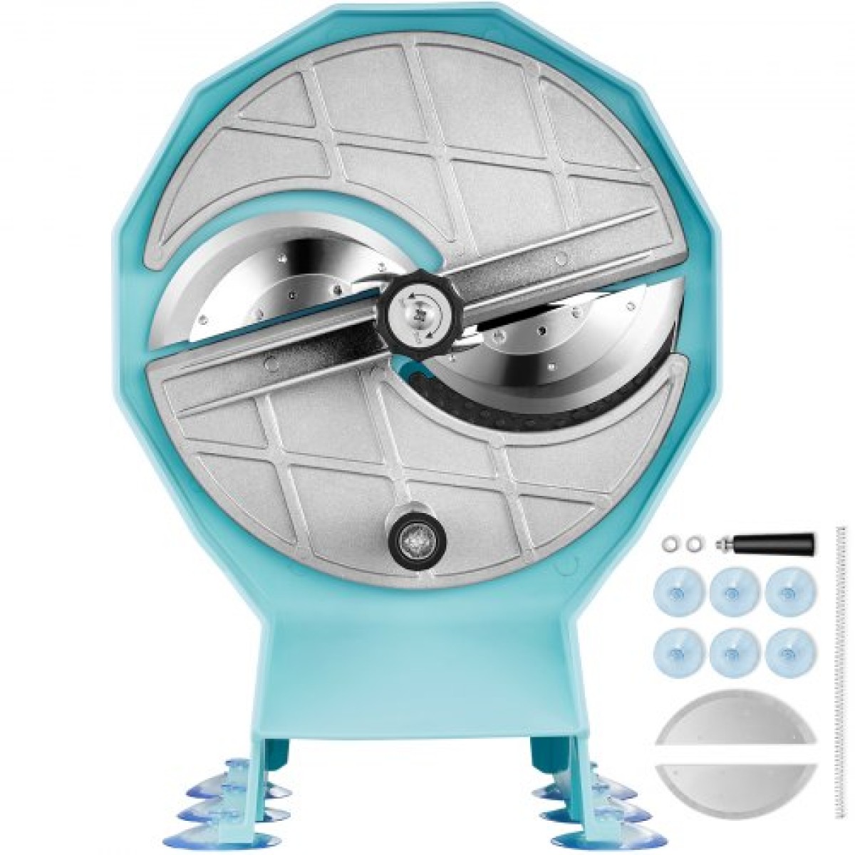 VEVOR Manual Vegetable Fruit Slicer, 0-0,5"/0-12mm Thickness Adjustable Commercial Slicer Machine, Διπλές Θύρες Τροφοδοσίας, Μηχανή Κόφτη Τροφίμων Λεπίδων από ανοξείδωτο χάλυβα για αγγούρι, λεμόνι, ντομάτα