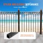 Μεταλλικά κάγκελα VEVOR Staircase, 44'' x 0,5'' τετράγωνα διακοσμητικά κάγκελα από κράμα αλουμινίου, κάγκελο 11 συσκευασιών με βίδες, κλασικό κοίλο ίσιο κιγκλίδωμα κατάστρωμα με σατέν μαύρη επίστρωση