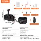 VEVOR Boat Throttle Control, 881170A15 Πλαϊνά τοποθετημένο εξωλέμβιο τηλεχειριστήριο για Mercury PT 2-stroke, Marine Throttle Control Box με Power Trim Switch, 16,3 ft Harness 8+4 Pin, and Lanyard