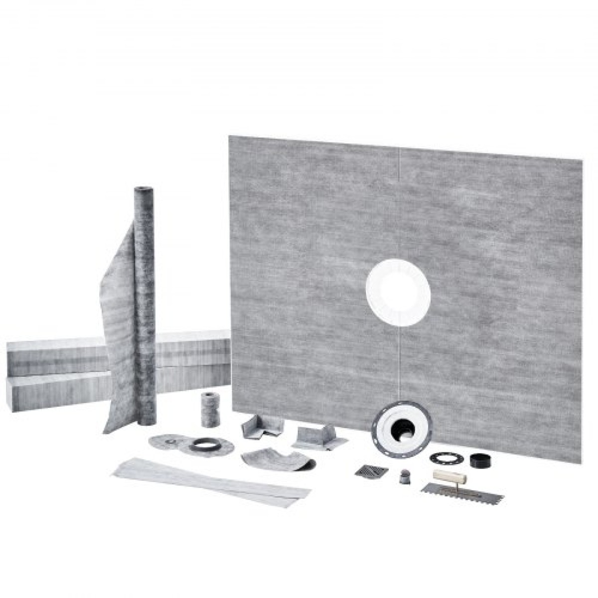Σετ κρασιού ντους VEVOR, 1219x1524mm Σετ ντους ντους με κεντρική φλάντζα PVC 50,8mm, αδιάβροχη μεμβράνη, σχάρα από ανοξείδωτο χάλυβα και στεγανωτικό αρμών, μπαστούνια ντουζιέρας με κλίση για μπάνιο