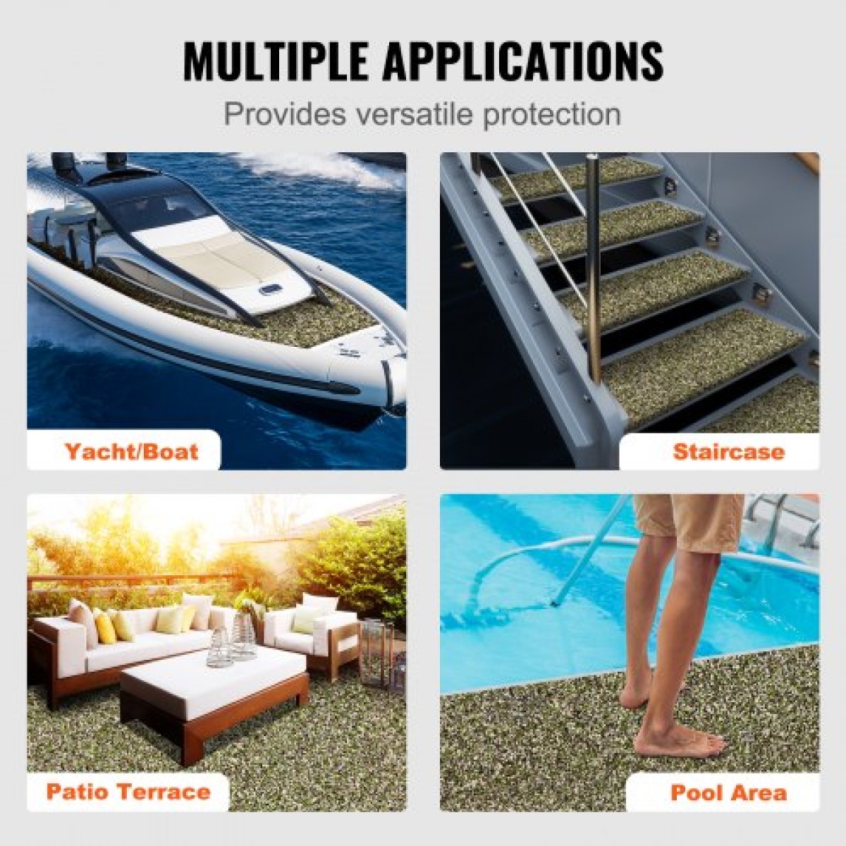VEVOR Boat Flooring, EVA Foam Boat Decking 94,5" x 35,4", Αντιολισθητικό αυτοκόλλητο δάπεδο, 23,2 sq.ft Θαλάσσιο χαλί για σκάφη, γιοτ, Pontoon, δάπεδα καγιάκ