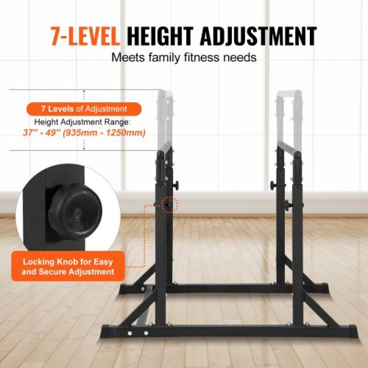 VEVOR Dip Bar, χωρητικότητας 363 kg, Σταθμός βαρέως τύπου Dip Stand με ρυθμιζόμενο ύψος, Fitness Workout Dip Bar Station Stabilizer Parallette Push Up Stand, Παράλληλες ράβδοι για προπόνηση δύναμης στο σπίτι Γυμναστήριο