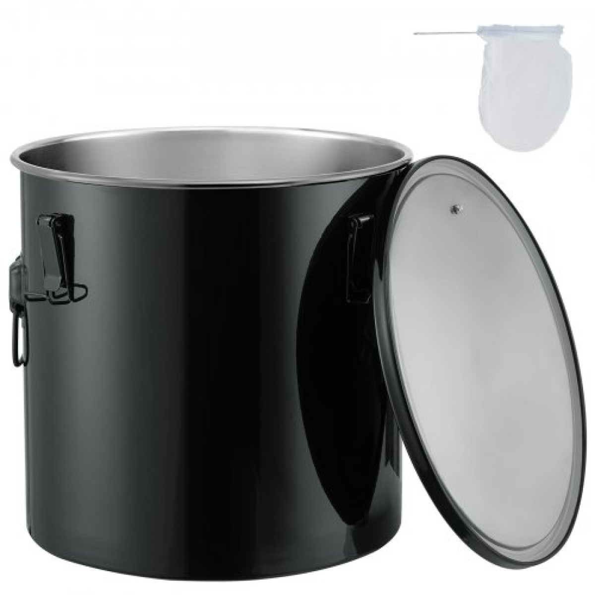 Κάδος γράσου φριτέζας VEVOR, 10 Gal Oil Disposal Caddy Κάδος λαδιού φριτέζας από ανοξείδωτο ατσάλι Αντισκωριακή επίστρωση, Δοχείο μεταφοράς λαδιού με καπάκι, κλιπ κλειδώματος, σακούλα φίλτρου για φιλτράρισμα ζεστού μαγειρικού λαδιού, μαύρο