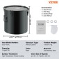 Κάδος γράσου φριτέζας VEVOR, 10 Gal Oil Disposal Caddy Κάδος λαδιού φριτέζας από ανοξείδωτο ατσάλι Αντισκωριακή επίστρωση, Δοχείο μεταφοράς λαδιού με καπάκι, κλιπ κλειδώματος, σακούλα φίλτρου για φιλτράρισμα ζεστού μαγειρικού λαδιού, μαύρο