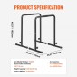 VEVOR Dip Bars, χωρητικότητα 440 lbs, Σταθμός βαρέως τύπου Dip Stand με ρυθμιζόμενο ύψος, Fitness Workout Dip Bar Station Stabilizer Parallette Push Up Stand, Παράλληλες μπάρες για προπόνηση δύναμης στο σπίτι Γυμναστήριο
