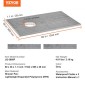 Κιτ ντουζιέρας VEVOR, Κιτ ντους 1524x965mm με αποστράγγιση 160mm, Ελαφρύ κιτ εγκατάστασης ντους EPS με 2 αδιάβροχα πανιά, μπαστούνια ντους Slope Sticks Κατάλληλα για μπάνιο