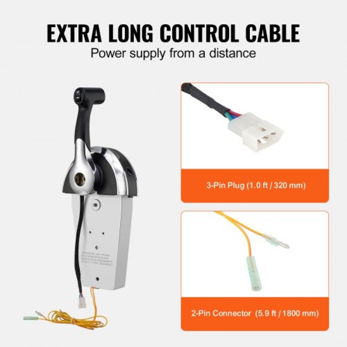 VEVOR Boat Throttle Control, 8M0059686 Εξωλέμβιο τηλεχειριστήριο επάνω τοποθετημένο για Mercury PT 2-stroke, Marine Throttle Control κιβώτιο με διακόπτη Power Trim