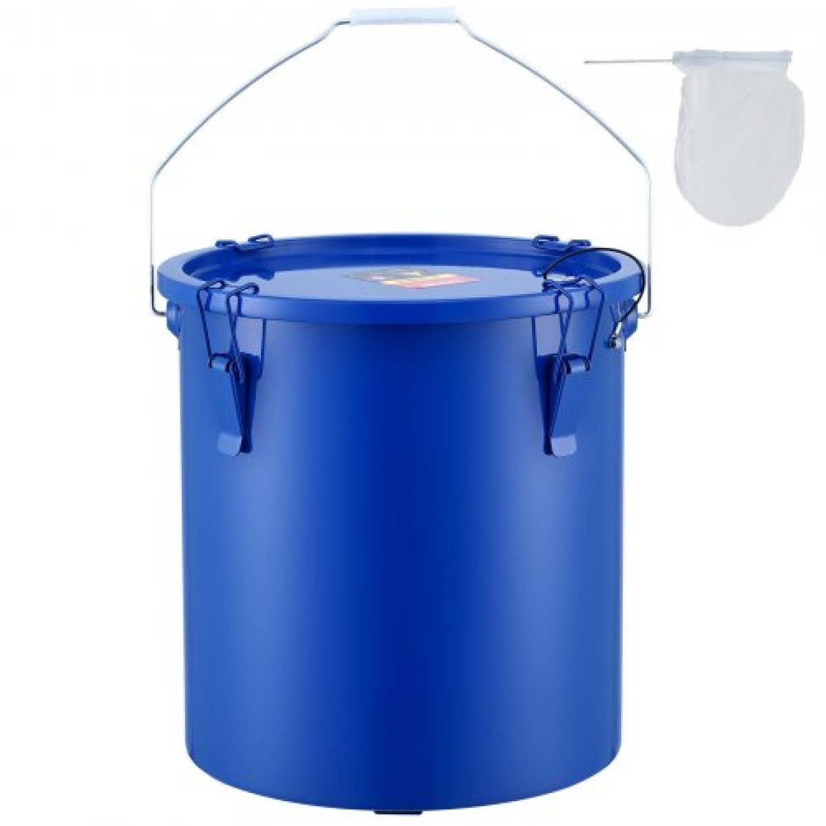 Κάδος λαδιού φριτέζας VEVOR, 22,7 L Oil Disposal Caddy Carbon Steel Κάδος λαδιού φριτέζας με επίστρωση από σκουριά, Δοχείο μεταφοράς λαδιού με καπάκι, συνδετήρες κλειδώματος, σακούλα φίλτρου για φιλτράρισμα ζεστού μαγειρικού λαδιού, μπλε