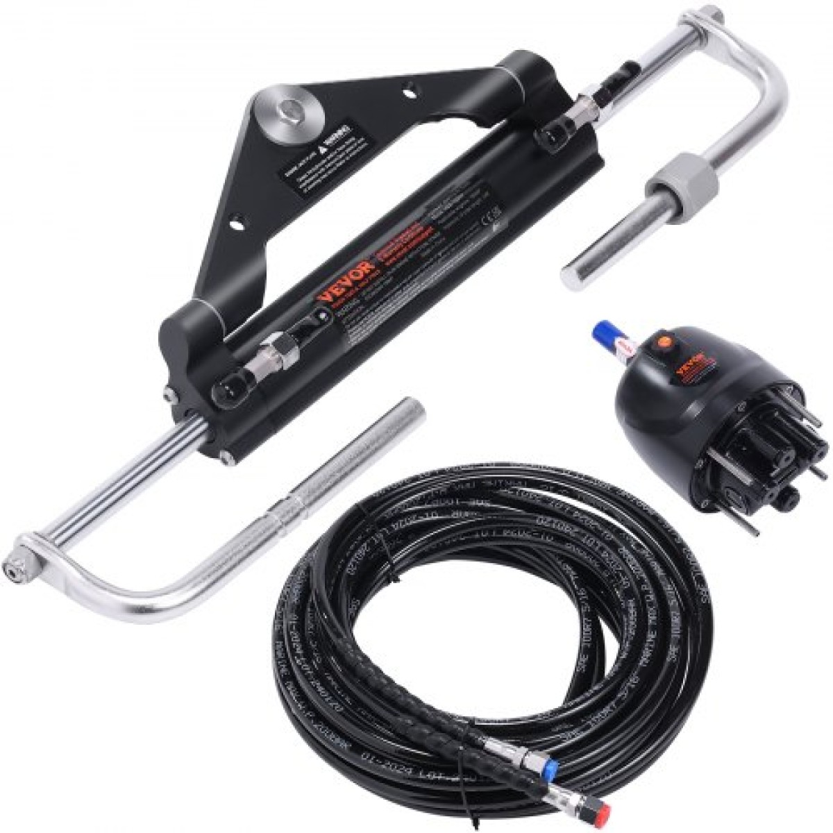 VEVOR Hydraulic Outboard Steering Kit, 150HP, Marine Boat Hydraulic Steering System, με κύλινδρο αμφίδρομης κλειδαριάς αντλίας τιμόνι και υδραυλικό σωλήνα διεύθυνσης 731,5 cm, για μονοκινητήρια σκάφη