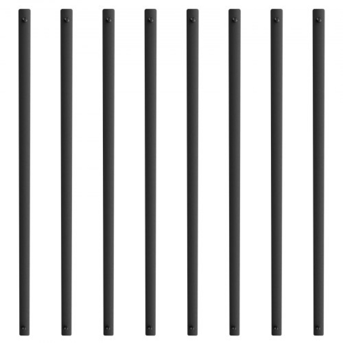 Μεταλλικά κάγκελα VEVOR Staircase, 38'' x 1'' Επίπεδοι διακοσμητικοί άξονες από κράμα αλουμινίου, 72 Pack κιγκλίδωμα καταστρώματος με βίδες, κλασικό κιγκλίδωμα κοίλου καταστρώματος σατέν με μαύρη επίστρωση για βεράντα