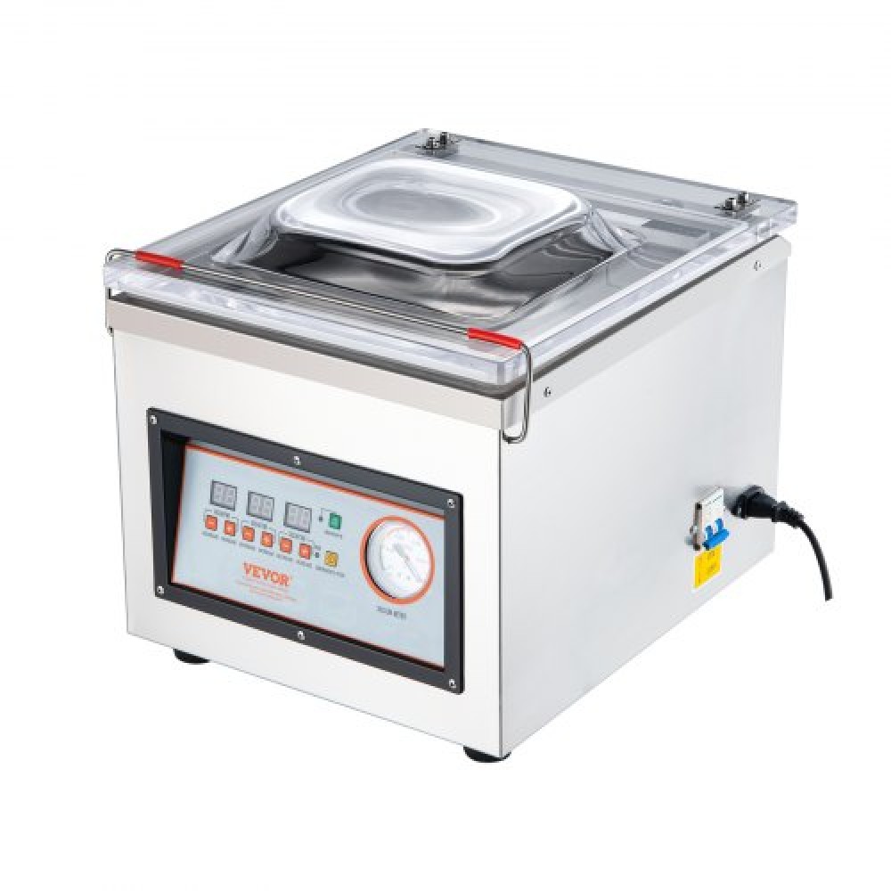 Σφραγιστικό θαλάμου VEVOR, ισχύς σφράγισης 320W, Μηχάνημα συσκευασίας κενού για υγρά τρόφιμα, κρέατα, μαρινάδες και άλλα, Συμπαγές μέγεθος με μήκος σφράγισης 320 mm, Εφαρμόζεται στην οικιακή κουζίνα και σε εμπορική χρήση