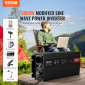 VEVOR Modified Sine Wave Inverter, 3000 Watt, DC 12V to AC 230V LCD Μετατροπέας ισχύος με 3 πρίζες AC 2 θύρα USB 1 θύρα Type-C 10 ανταλλακτικές ασφάλειες, για μεγάλο οικιακό εξοπλισμό, με πιστοποίηση CE FCC