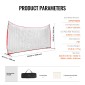 VEVOR Barricade Backstop Net, αθλητικό δίχτυ 20x10 ft με μπάλα, φορητός εξοπλισμός εξάσκησης με τσάντα μεταφοράς, οθόνη προστασίας για προπόνηση ποδοσφαίρου λακρός ποδοσφαίρου Baseball για χόκεϊ στο πίσω μέρος