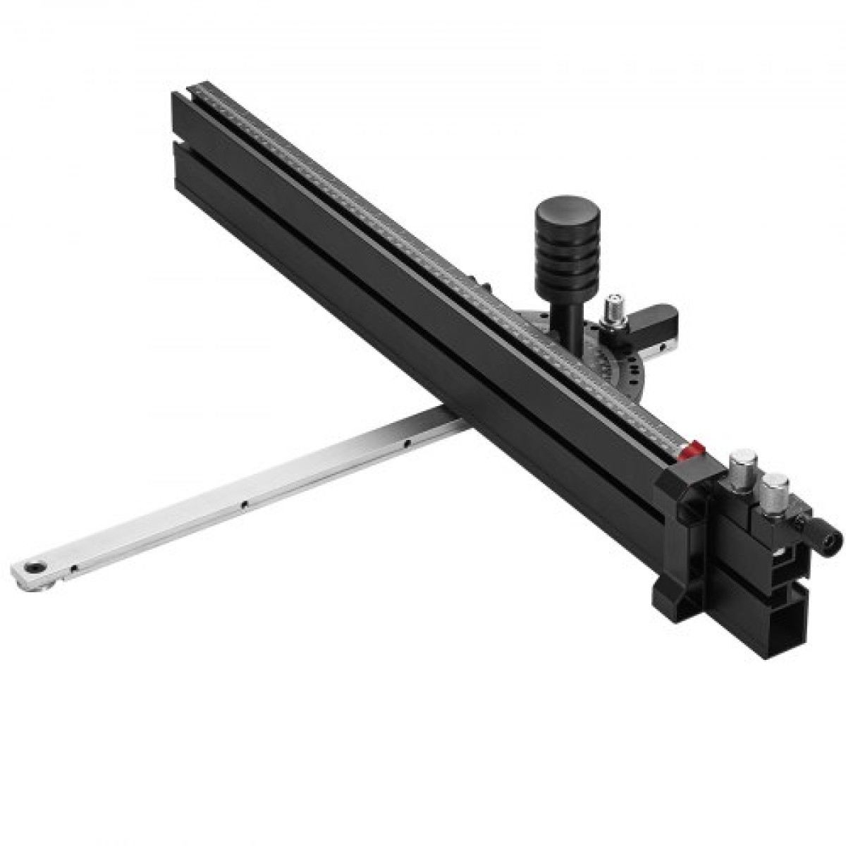 VEVOR Precision Miter Gauge, Τυπική υποδοχή 19 x 9,5 mm, Επιτραπέζιο Πριόνι από κράμα αλουμινίου Μετρητής κοπής 61 cm με σχάρα 15 γωνιακών στοπ με ρυθμιζόμενο έμβολο με ελατήριο και αφαιρούμενος δίσκος, για ξυλουργική