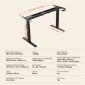 VEVOR Electric Standing Πλαίσιο Διπλού κινητήρα Ρυθμιζόμενο 65-129 cm Υ Μαύρο