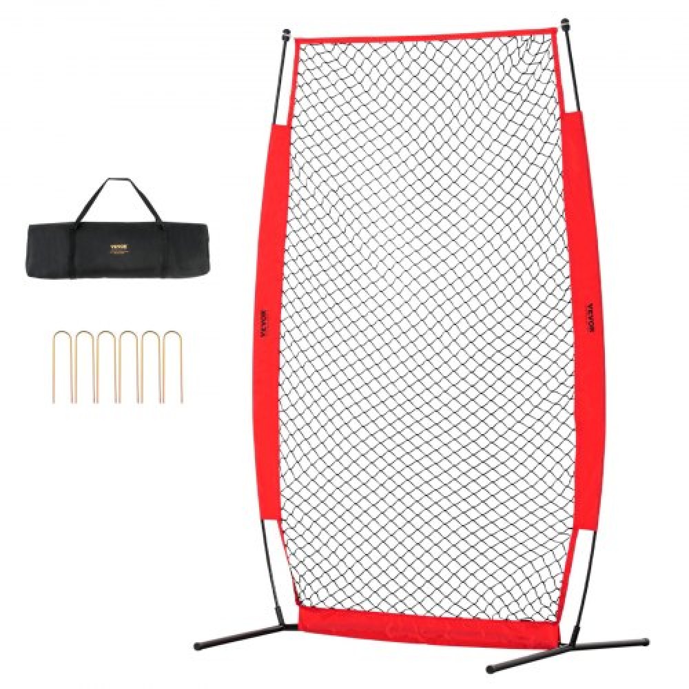 VEVOR I Screen Baseball για Batting Cage, 7x4 ft Baseball & Softball Screen Safety, Body Protector Φορητή οθόνη κτυπήματος με Carry Bag & Ground Stakes, Baseball Pitching Net for Pitchers Protection