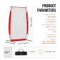 VEVOR I Screen Baseball για Batting Cage, 7x4 ft Baseball & Softball Screen Safety, Body Protector Φορητή οθόνη κτυπήματος με Carry Bag & Ground Stakes, Baseball Pitching Net for Pitchers Protection