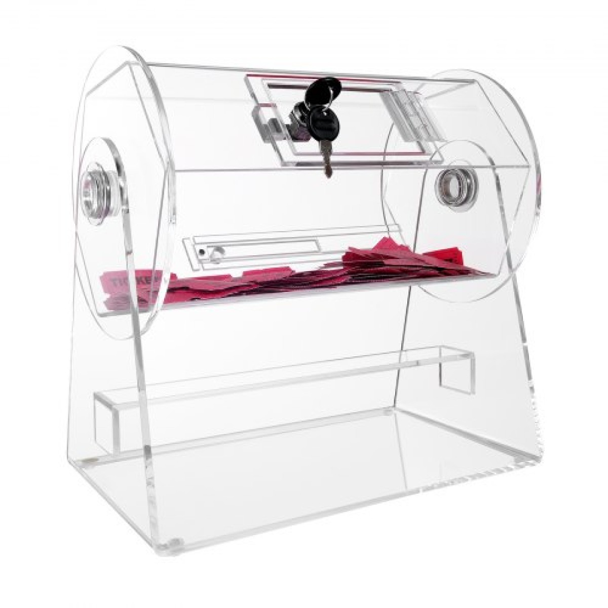 VEVOR Acrylic Raffle Drum, Χωράει 2500 εισιτήρια ή 100 μπάλες λοταρίας, επαγγελματικό κλωβό λοταρίας με 2 κλειδιά, διαφανές σχέδιο λοταρίας, κουτί λαχείων για παιχνίδια λοταρίας Bingo