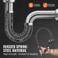 VEVOR Sectional Drain Cable Cleaning Cable 66FT/20,1 m x 5/8In/1,6 cm & 7 Cutters for 0,8"-3,9"/2-10 cm Pipes