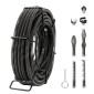 VEVOR Sectional Drain Cable Cleaning Cable 66FT/20,1 m x 5/8In/1,6 cm & 7 Cutters for 0,8"-3,9"/2-10 cm Pipes
