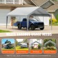 Ανταλλακτικό κάλυμμα κουβούκλιο VEVOR Carport 12 x 20 ποδιών, προστατευτικό κάλυμμα για σκηνές γκαράζ βαρέως τύπου αδιάβροχο & προστατευμένο από την υπεριώδη ακτινοβολία, Εύκολη εγκατάσταση με μπάντζες μπάλας, γκρι (Μόνο επάνω κάλυμμα, δεν περιλαμβάνε