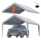 Ανταλλακτικό κάλυμμα κουβούκλιο VEVOR Carport 12 x 20 ποδιών, προστατευτικό κάλυμμα για σκηνές γκαράζ βαρέως τύπου αδιάβροχο & προστατευμένο από την υπεριώδη ακτινοβολία, Εύκολη εγκατάσταση με μπάντζες μπάλας, γκρι (Μόνο επάνω κάλυμμα, δεν περιλαμβάνε
