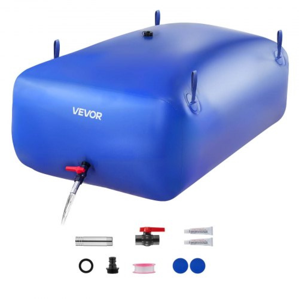 VEVOR Water Storage Bladder, 540L φορητή & πτυσσόμενη τσάντα αποθήκευσης νερού, ανθεκτική στη φθορά 1000D PVC τσάντα μαλακών νερών, στεγανά δοχεία κάμπινγκ για άρδευση κήπου RV έκτακτης ανάγκης, μπλε