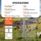 Ύφασμα υλικού VEVOR, 1/4 ίντσας 48 ιντσών x 50 πόδια 23 μετρητή, γαλβανισμένο ρολό από συρμάτινο πλέγμα εν θερμώ, περίφραξη από σύρμα κοτόπουλου, συρμάτινο πλέγμα για κλουβιά κουνελιών, κήπος, μικρά τρωκτικά