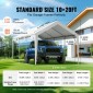 Ανταλλακτικό κάλυμμα κουβούκλιο VEVOR Carport 6100 x 3040 mm, προστατευτικό κάλυμμα σκηνών γκαράζ βαρέως τύπου αδιάβροχο & προστατευμένο από την υπεριώδη ακτινοβολία, Εύκολη εγκατάσταση με μπάντζες μπάλας, Λευκό (Μόνο επάνω κάλυμμα, Δεν περιλαμβάνεται