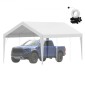 Ανταλλακτικό κάλυμμα κουβούκλιο VEVOR Carport 6100 x 3040 mm, προστατευτικό κάλυμμα σκηνών γκαράζ βαρέως τύπου αδιάβροχο & προστατευμένο από την υπεριώδη ακτινοβολία, Εύκολη εγκατάσταση με μπάντζες μπάλας, Λευκό (Μόνο επάνω κάλυμμα, Δεν περιλαμβάνεται
