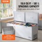 Καταψύκτης στήθους VEVOR, 19,8 cu.ft / 561 L Μεγάλη κατάψυξη με διπλό κλείδωμα, ανεξάρτητος εμπορικός καταψύκτης & 4 αφαιρούμενα καλάθια, ρυθμιζόμενη θερμοκρασία 7 επιπέδων, φως LED, 6 τροχοί