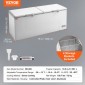 Καταψύκτης στήθους VEVOR, 19,8 cu.ft / 561 L Μεγάλη κατάψυξη με διπλό κλείδωμα, ανεξάρτητος εμπορικός καταψύκτης & 4 αφαιρούμενα καλάθια, ρυθμιζόμενη θερμοκρασία 7 επιπέδων, φως LED, 6 τροχοί