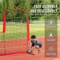 VEVOR L Screen Baseball για Batting Cage, 7x7 ft Baseball & Softball Screen Safety, Body Protector Φορητή οθόνη κτύπημα με τσάντα μεταφοράς & πασσάλους εδάφους, δίχτυ μπέιζμπολ για προστασία pitchers